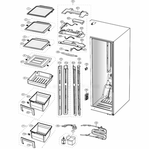 Refrigerator Diagram and Parts List for RS2630SH  Samsung Refrigerator