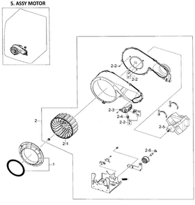 Motor Assy Diagram and Parts List for DV419AEW XAA-0000 Samsung Dryer
