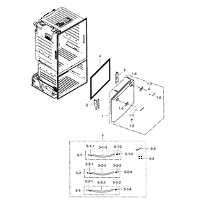 Freezer Door Diagram and Parts List for RF263BEAESR AA-01 Samsung Refrigerator