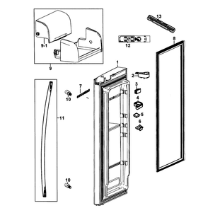 Door Right Diagram and Parts List for RF266AEPN XAA-0001 Samsung Refrigerator