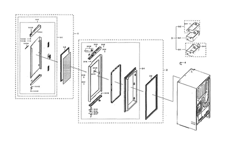 Part Location Diagram of DA82-02692Z Samsung Packing Door Assembly