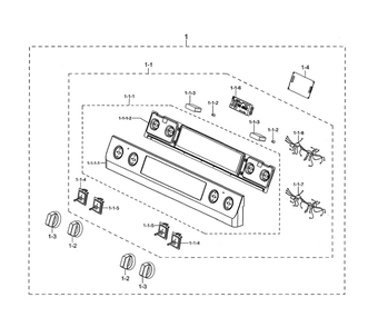 Control Box Assembly Diagram and Parts List for NE58R9431SG AA-00 Samsung Range