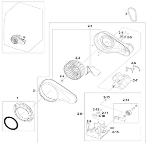 Motor Assy Diagram and Parts List for DV520AGP XAA-0004 Samsung Dryer