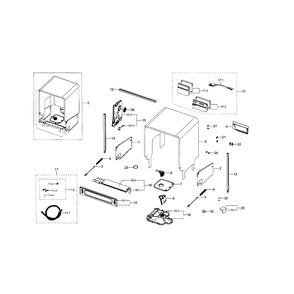 Case Diagram and Parts List for DW80J9945US AA-0001 Samsung Dishwasher