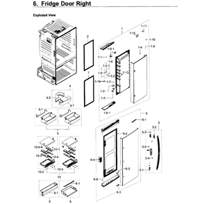 Fridge Door R Diagram and Parts List for RF28HDEDPBC AA-05 Samsung Refrigerator