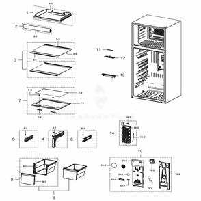 Fridge Compartment Diagram and Parts List for RT21M6215SG (AA)(0002) Samsung Refrigerator
