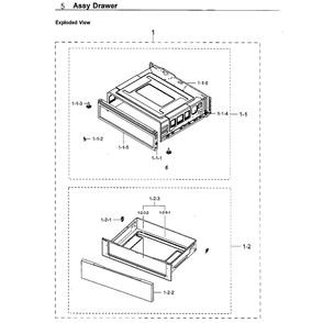 Drawer Diagram and Parts List for NE59M4320SW AA-0000 Samsung Microwave Oven Combo