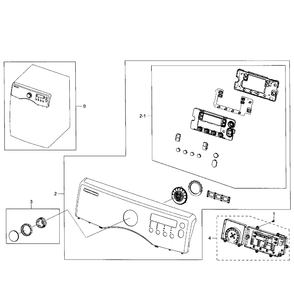 Control Panel Diagram and Parts List for DV331AER XAA-03 Samsung Dryer