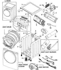 Part Location Diagram of DC96-00765C Samsung Assembly M. WIRE HARNESS;-,M