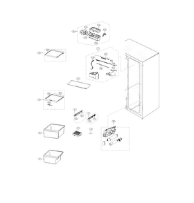 Refrigerator Diagram and Parts List for RS25H5000WW AA-0000 Samsung Refrigerator