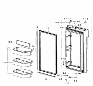 Fridge Door Rt Diagram and Parts List for RF32FMQDBSR AA-0008 Samsung Refrigerator