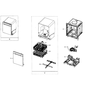 Main Section Diagram and Parts List for DW80J7550UG AA-01 Samsung Dishwasher