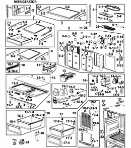 Refrigerator Diagram and Parts List for RF26VABPN XAA-0000 Samsung Refrigerator
