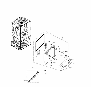 Freezer Door Diagram and Parts List for RF28HFEDTBC AA-0000 Samsung Refrigerator