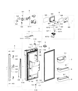Fridge Door L Diagram and Parts List for RF23J9011SR AA-0005 Samsung Refrigerator