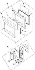 Control Panel/door Assembly Diagram and Parts List for MR1032CBC XAA Samsung Microwave