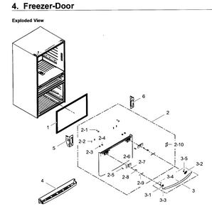 Freezer Door Diagram and Parts List for RF28JBEDBSR AA-0003 Samsung Refrigerator