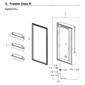 Freezer Door Rt Diagram and Parts List for RF28K9070SG AA-01 Samsung Refrigerator
