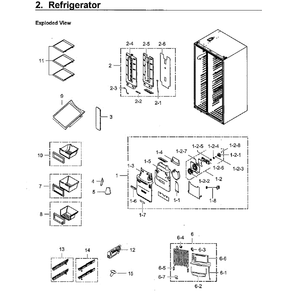 Fridge Diagram and Parts List for RS25H5111SG AA-0000 Samsung Refrigerator
