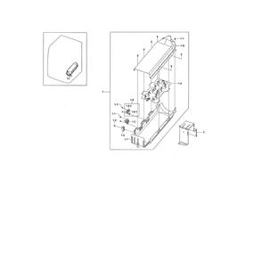 Heater Duct Diagram and Parts List for DV476ETHAWR A1-00 Samsung Dryer