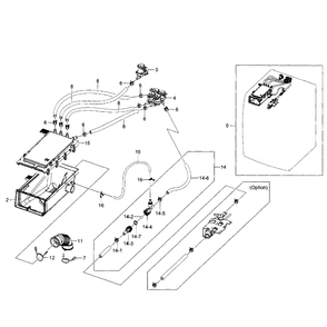 Housing Drawer Diagram and Parts List for WF520ABW XAA-04 Samsung Washer