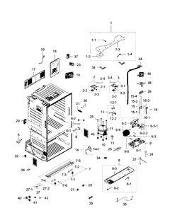 Cabinet Diagram and Parts List for RF28HFEDBSR AA-0007 Samsung Refrigerator