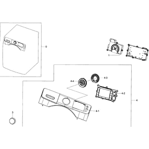 Control Panel Diagram and Parts List for WF45H6300AG A2-01 Samsung Washer