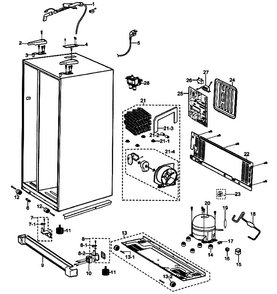 Cabinet Diagram and Parts List for RS2630ASH XAA Samsung Refrigerator