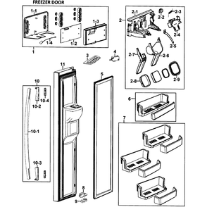 Left Door Diagram and Parts List for RS275ACBP XAA-0000 Samsung Refrigerator