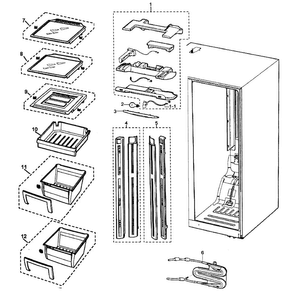 Refrigerator Diagram and Parts List for RS2630WW XAA Samsung Refrigerator