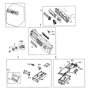 Control Panel Diagram and Parts List for WF206ANS XAA-0000 Samsung Washer