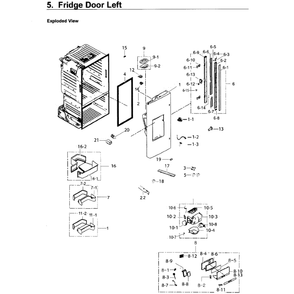 Fridge Door L Diagram and Parts List for RF26J7500SR AA-0002 Samsung Refrigerator