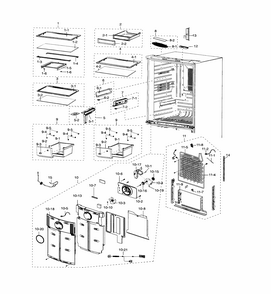 Fridge Diagram and Parts List for RF18HFENBBC AA-0000 Samsung Refrigerator