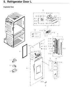 Fridge Door L Diagram and Parts List for RF4267HARS XAA-0004 Samsung Refrigerator