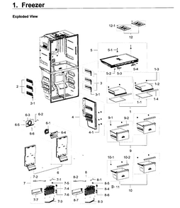Freezer Diagram and Parts List for RF22K9381SG AA-0001 Samsung Refrigerator