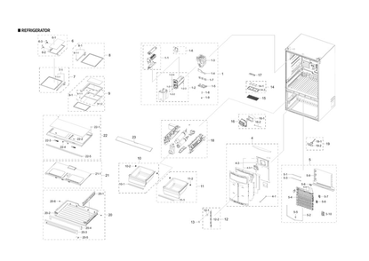 Refrigerator Parts Diagram and Parts List for RF28R6301SG AA-00 Samsung Refrigerator