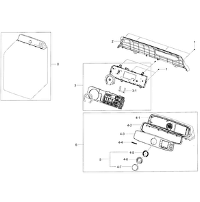 Control Panel Diagram and Parts List for DV50F9A6EVW A2-0001 Samsung Dryer