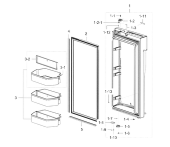 Fridge Door R Diagram and Parts List for RF32FMQDBSR AA-0006 Samsung Refrigerator