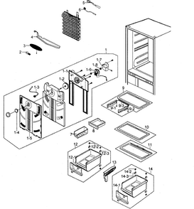 Refrigerator Diagram and Parts List for RB215ZABB XAA Samsung Refrigerator