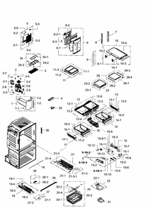 Fridge Diagram and Parts List for RF28HMEDBBC AA-0001 Samsung Refrigerator