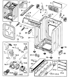 Frame Diagram and Parts List for WF431ABW XAA-0000 Samsung Washer