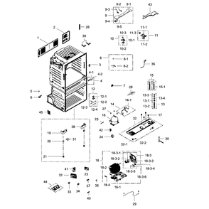 Cabinet Diagram and Parts List for RF28HMEDBWW AA-01 Samsung Refrigerator