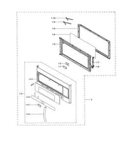 Part Location Diagram of DE94-01471B Samsung Inner Door Assembly (Black)
