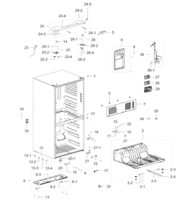 Cabinet Diagram and Parts List for RF32FMQDBSR AA-0006 Samsung Refrigerator