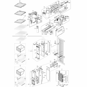 Freezer Diagram and Parts List for RS2577SW  Samsung Refrigerator