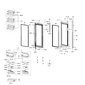 Right Door Diagram and Parts List for RH29H9000SR AA-04 Samsung Refrigerator