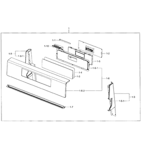 Control Box Diagram and Parts List for NX583G0VBWW AA-0000 Samsung Range