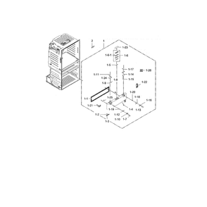 Flexzone Door Diagram and Parts List for RF28HMEDBSG AA-00 Samsung Refrigerator