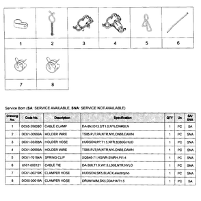 Small Diagram and Parts List for WA45H7200AW A2-0001 Samsung Washer