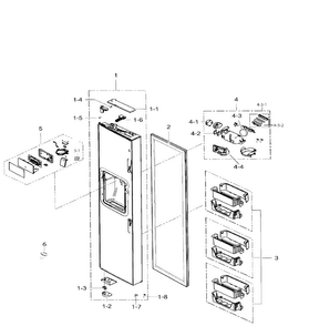 Left Door Diagram and Parts List for RS265TDRS XAA-0001 Samsung Refrigerator